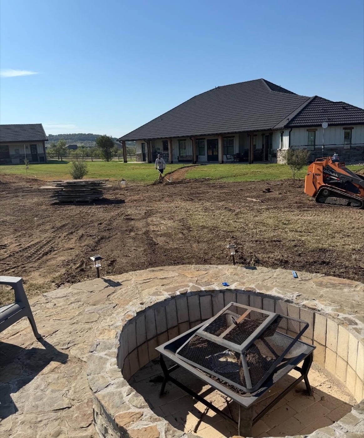 Driveway and front yard during site work