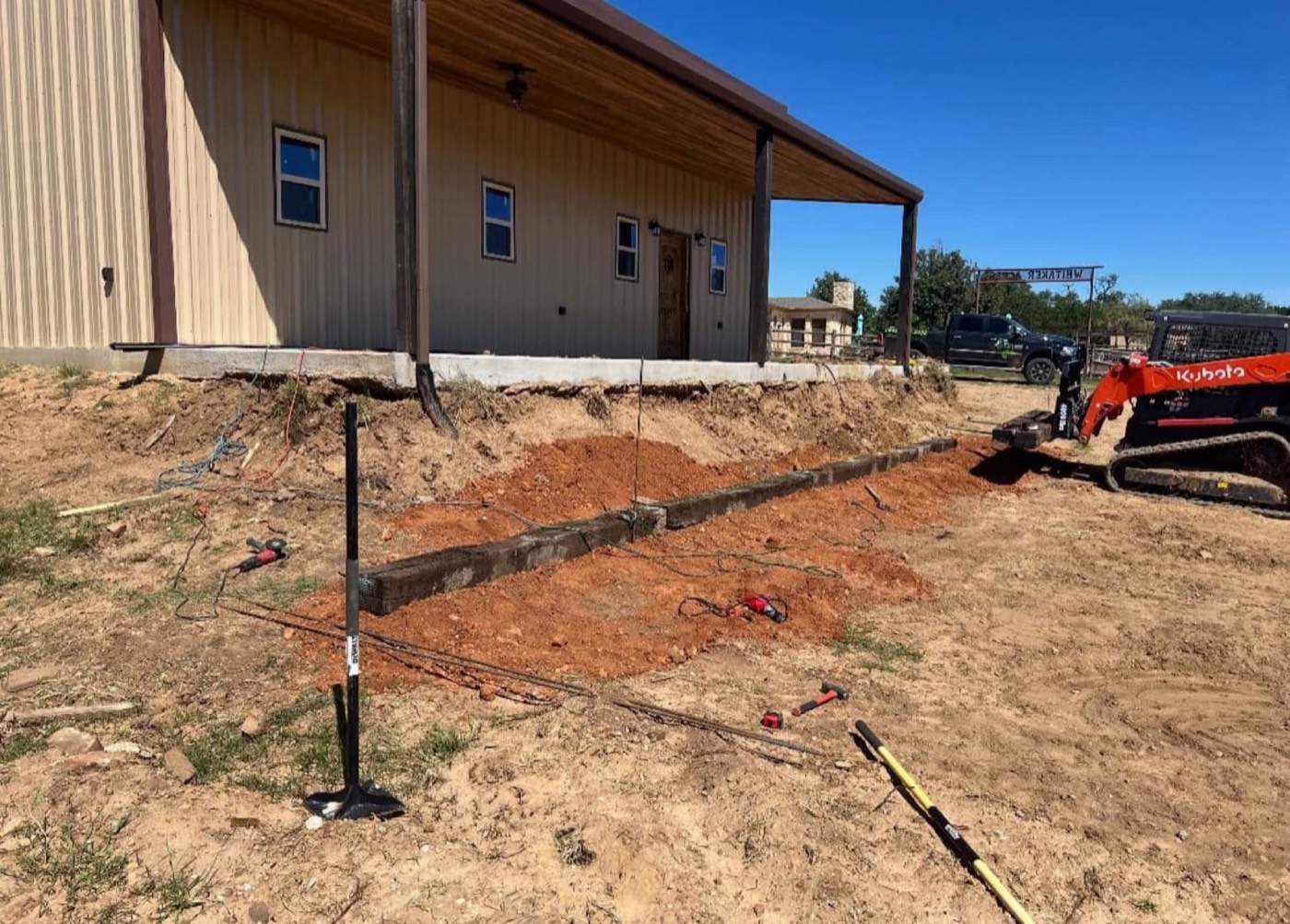 Before: retaining wall and landscape block work in progress